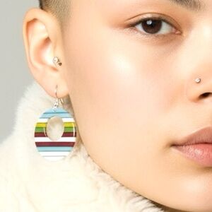 Vintage French Lucite & Sterling Silver Dangle Earrings